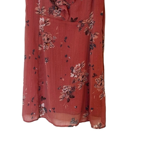 Gentle Fawn Women's Pink Floral Mini Dress with Ruffled Neckline - Picture 5 of 11